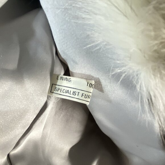 VTG Real Fur Coat Ivory Fox Racoon Look 100% Bemberg Lined Made in Korea Luxury - Picture 10 of 14